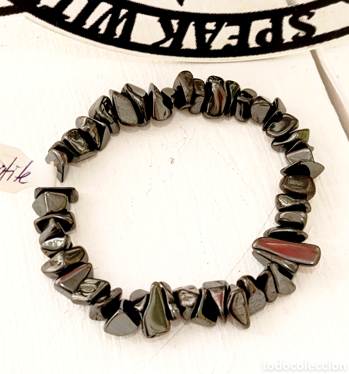 Joyeria: Pulsera de protecci&oacute;n de hematita preparada energ&eacute;ticamente con palo santo, nueva