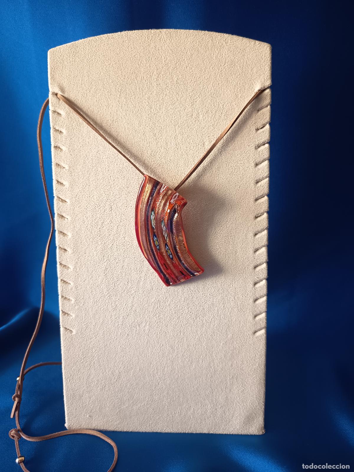 Joyeria: ESPECTACULAR COLGANTE EN CRISTAL DE MURANO NARANJA CON MURRINA