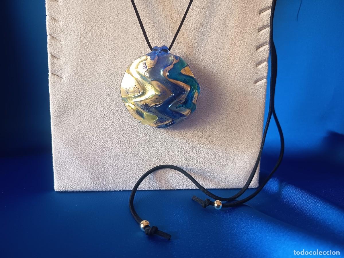 Joalharia: COLGANTE EN CRISTAL DE MURANO EN TONOS AZULES Y DETALLES EN PAN DE ORO