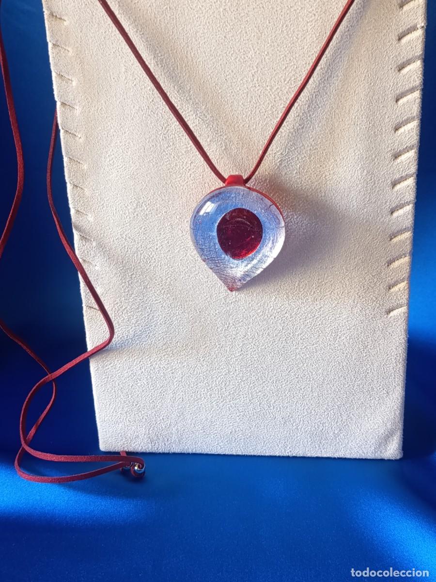 Joalharia: DIJE EN FORMA DE GOTA EN CRISTAL DE MURANO EN TONOS ROJO Y PLATA