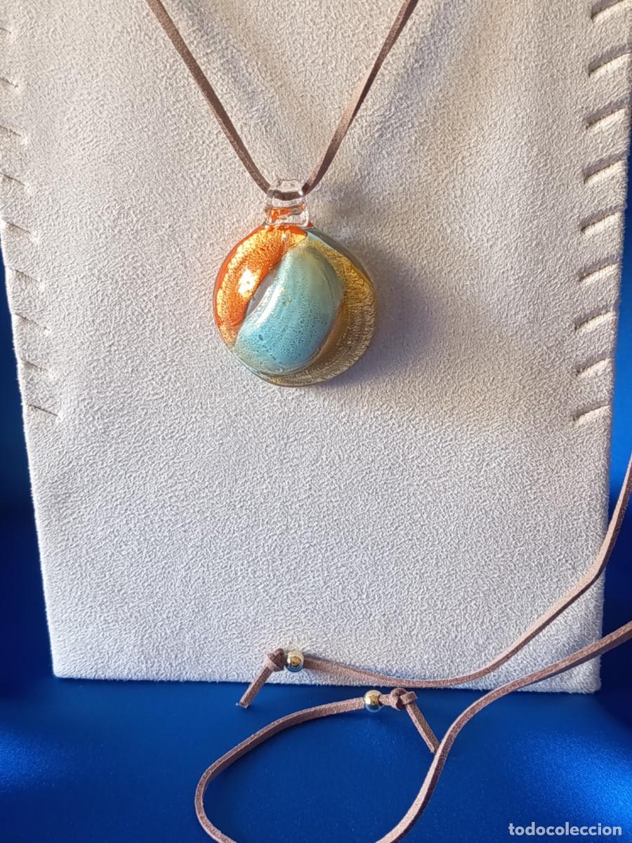 Schmuck: PRECIOSO COLGANTE EN CRISTAL DE MURANO CON PAN DE ORO SUMERGIDO
