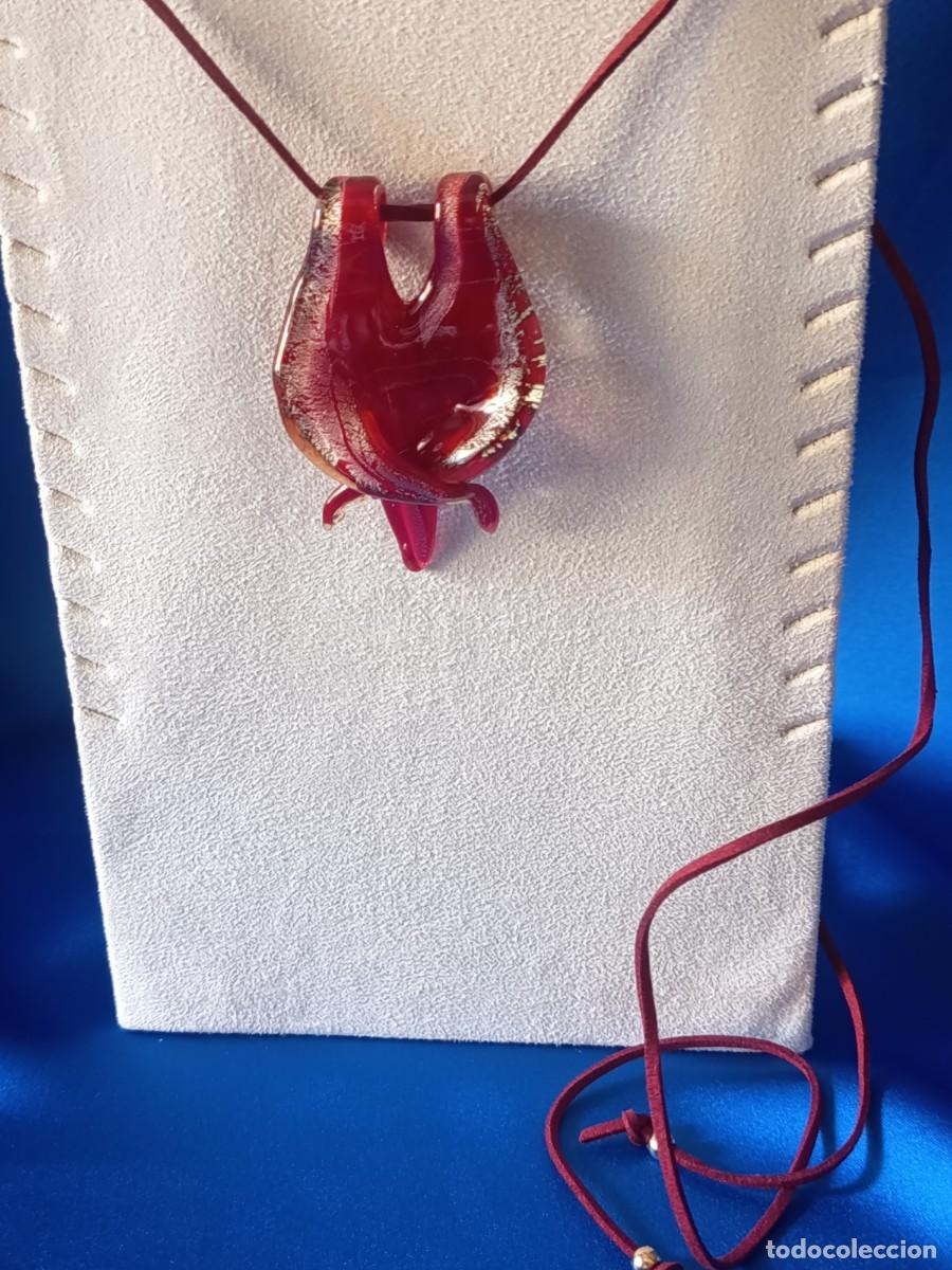 Joyeria: COLGANTE EN CRISTAL DE MURANO EN BURDEOS Y PLATA - Foto 1