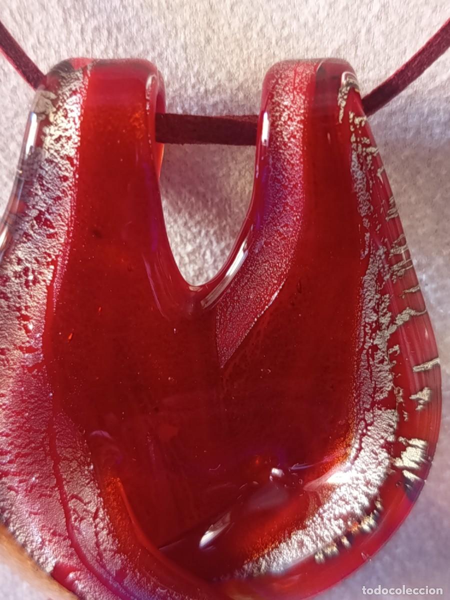 Joyeria: COLGANTE EN CRISTAL DE MURANO EN BURDEOS Y PLATA - Foto 2