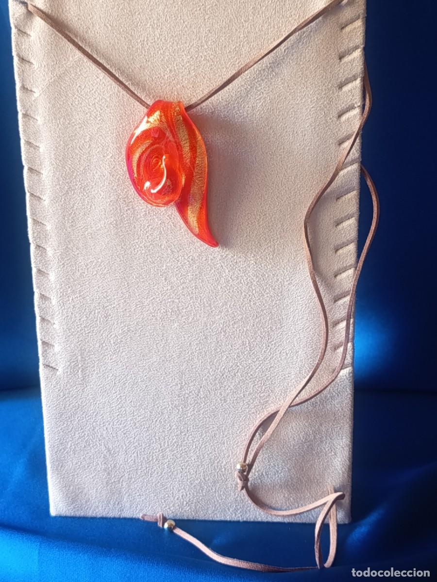 Joalharia: COLGANTE EN CRISTAL DE MURANO NARANJA CON DETALLES DORADOS