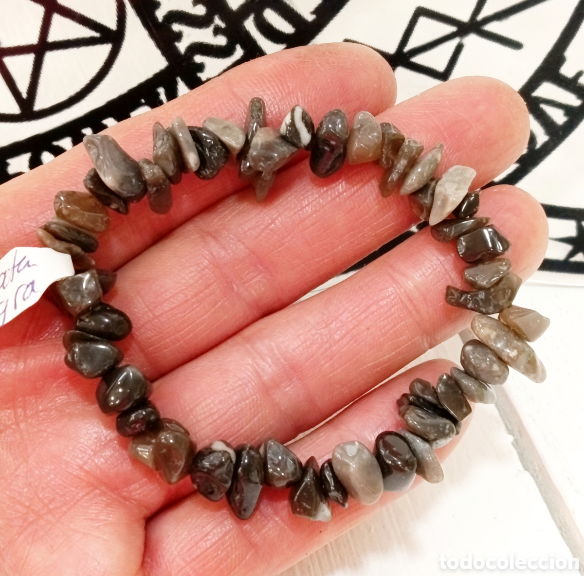 Joyeria: Pulsera de protecci&oacute;n de &aacute;gata preparada energ&eacute;ticamente con palo santo, nueva