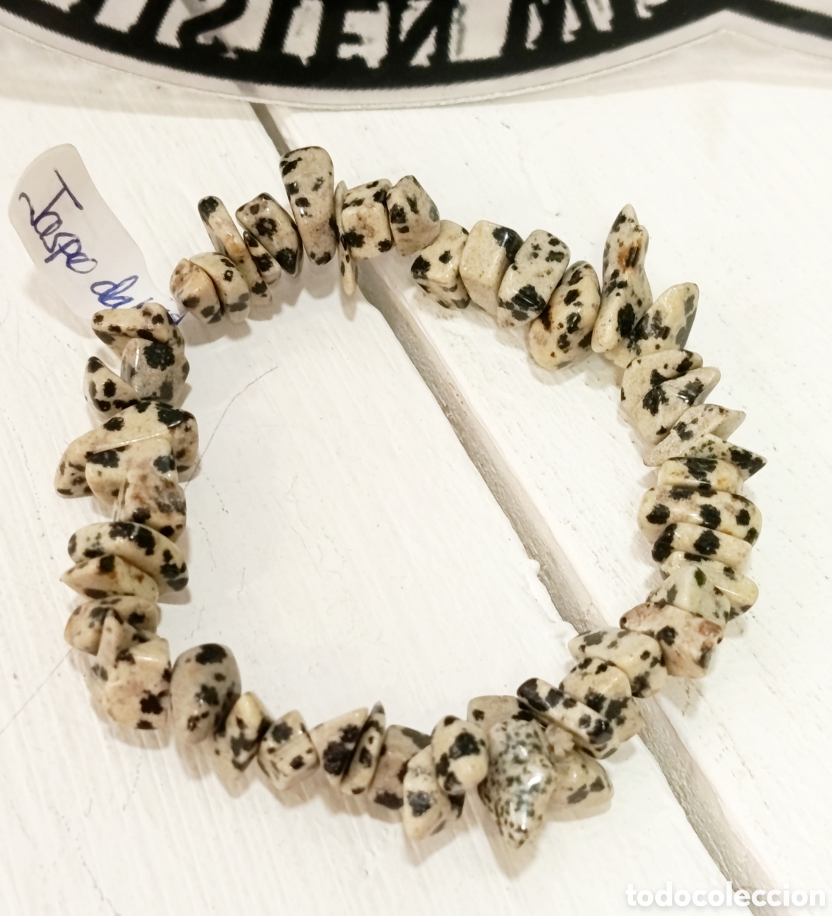 Joyeria: Pulsera de protecci&oacute;n de jaspe d&aacute;lmata preparada energ&eacute;ticamente con palo santo, nueva