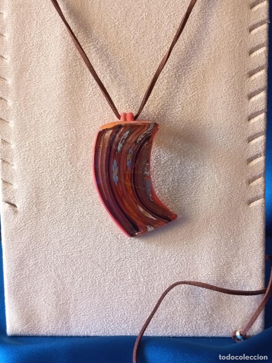 Joalharia: COLGANTE EN CRISTAL DE MURANO NARANJA CON MURRINA Y DETALLES