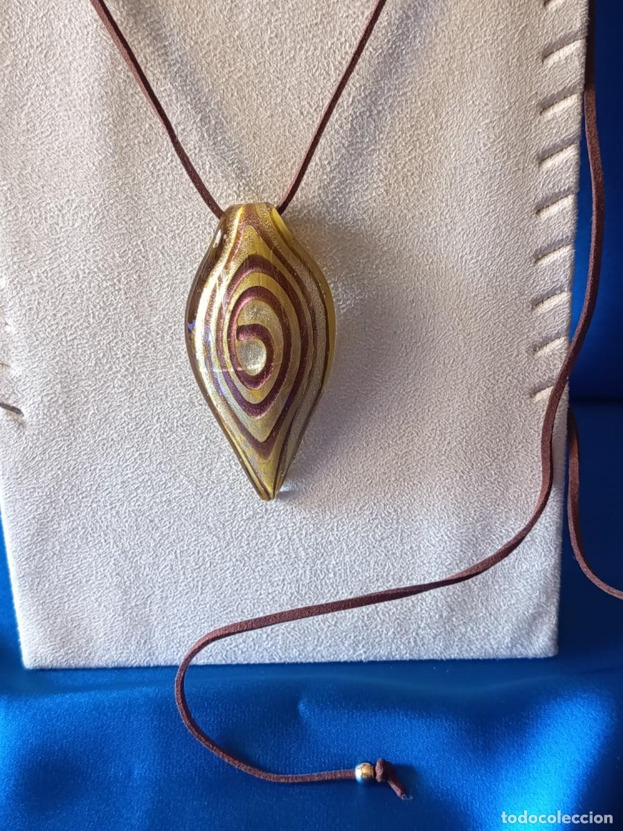 Schmuck: COLGANTE DE CRISTAL DE MURANO EN TONOS &Aacute;MBAR, AMARILLO Y DORADO