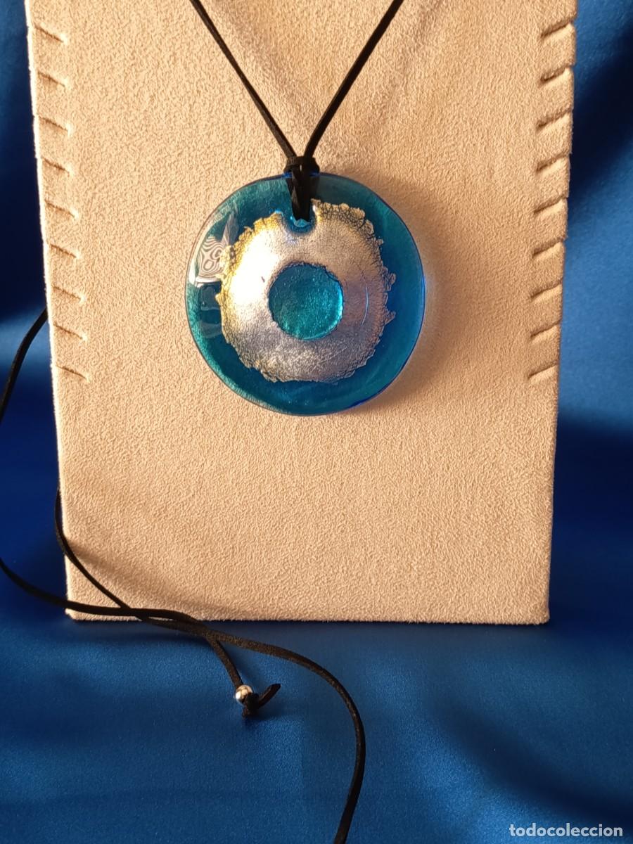 Joalharia: MEDALL&Oacute;N DE CRISTAL DE MURANO EN AZUL, CELESTE Y PLATA