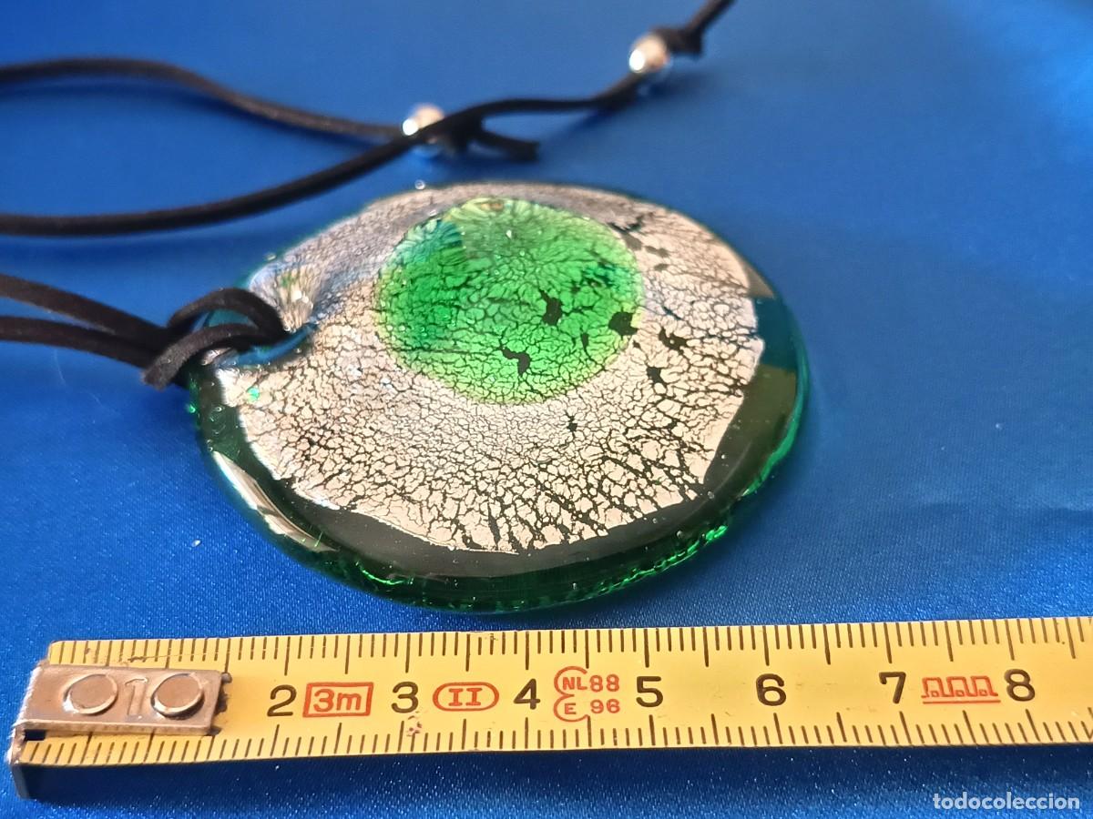 Joyeria: MEDALL&Oacute;N DE CRISTAL DE MURANO EN VERDE Y PLATA - Foto 3