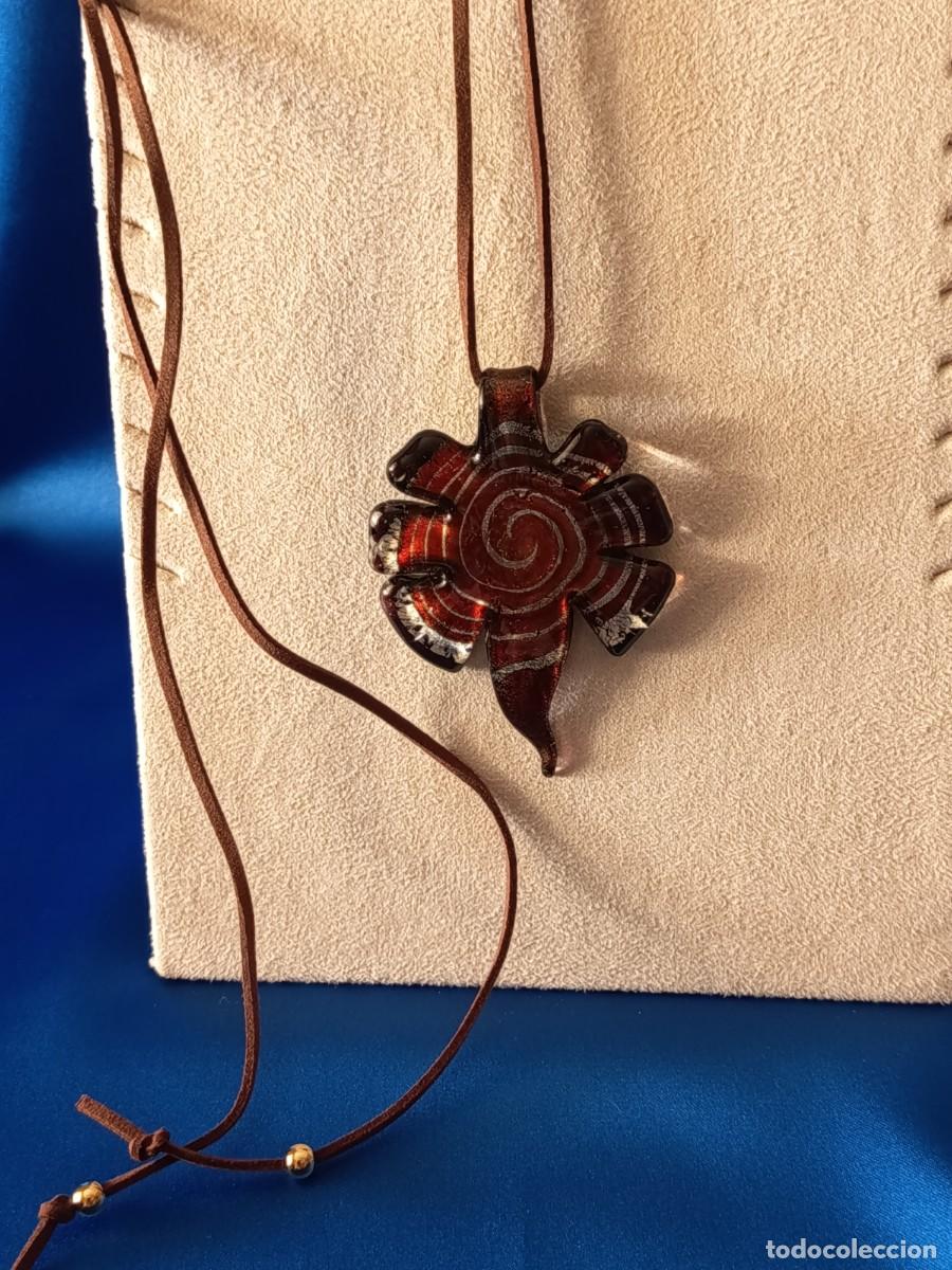 Schmuck: COLGANTE EN CRISTAL DE MURANO BURDEOS Y DETALLES EN PLATA