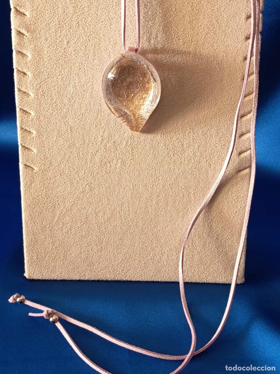 Joyeria: DIJE EN CRISTAL DE MURANO BLANCO Y AMARILLO CON DETALLES EN COBRE