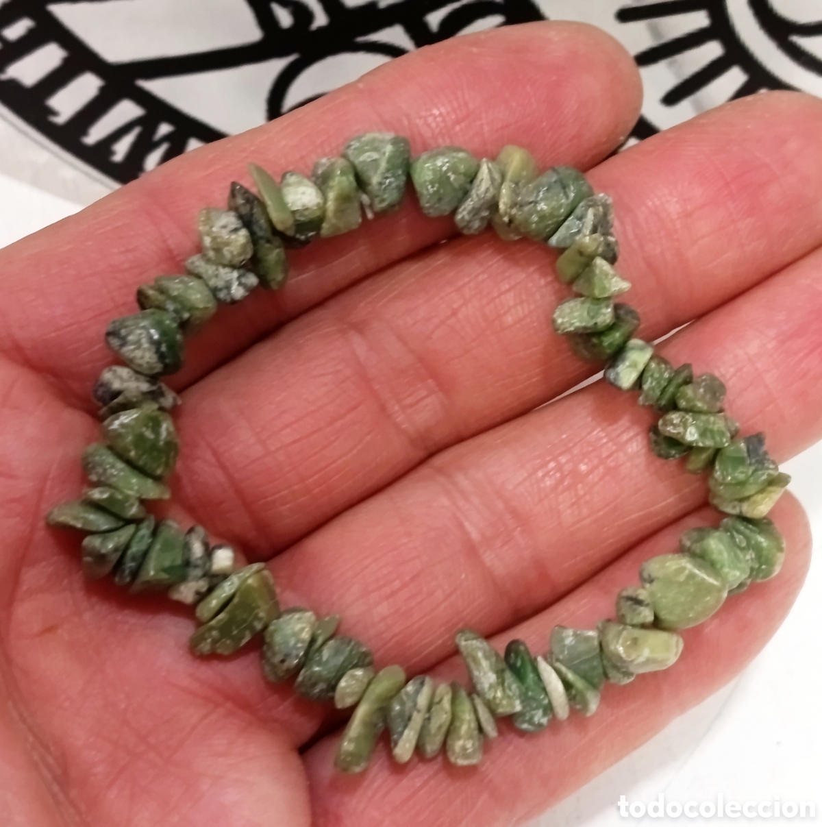 Joyeria: Pulsera de protecci&oacute;n de Jade nefrita preparada energ&eacute;ticamente con Palo santo, nueva