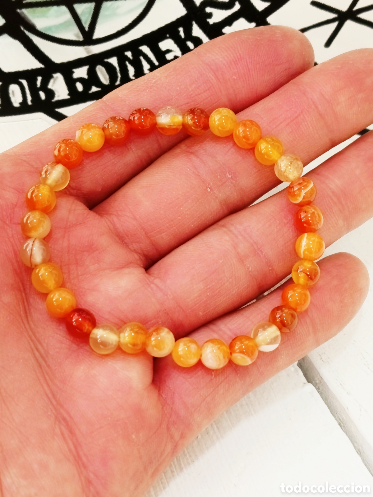 Joyeria: Pulsera de protecci&oacute;n de &Aacute;gata coralina preparada energ&eacute;ticamente con palo santo, nueva
