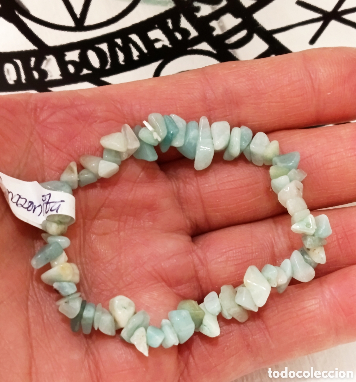 Joyeria: Pulsera de protecci&oacute;n de amazonita preparada energ&eacute;ticamente con palo santo, nueva