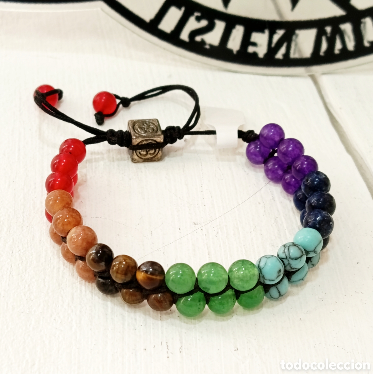 Joyeria: Pulsera de protecci&oacute;n de lis 7 chakras preparada energ&eacute;ticamente con palo santo, nueva