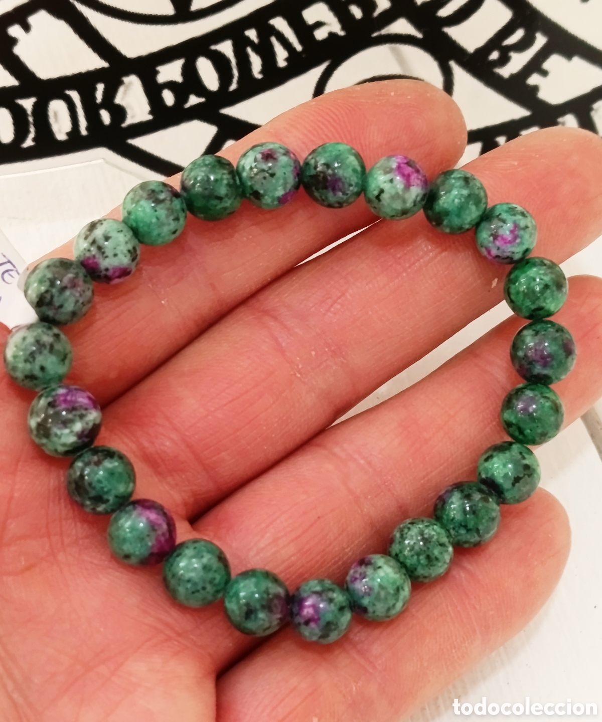 Joyeria: Pulsera de protecci&oacute;n de piedra epidote zoicita preparada energ&eacute;ticamente con palo santo, nueva