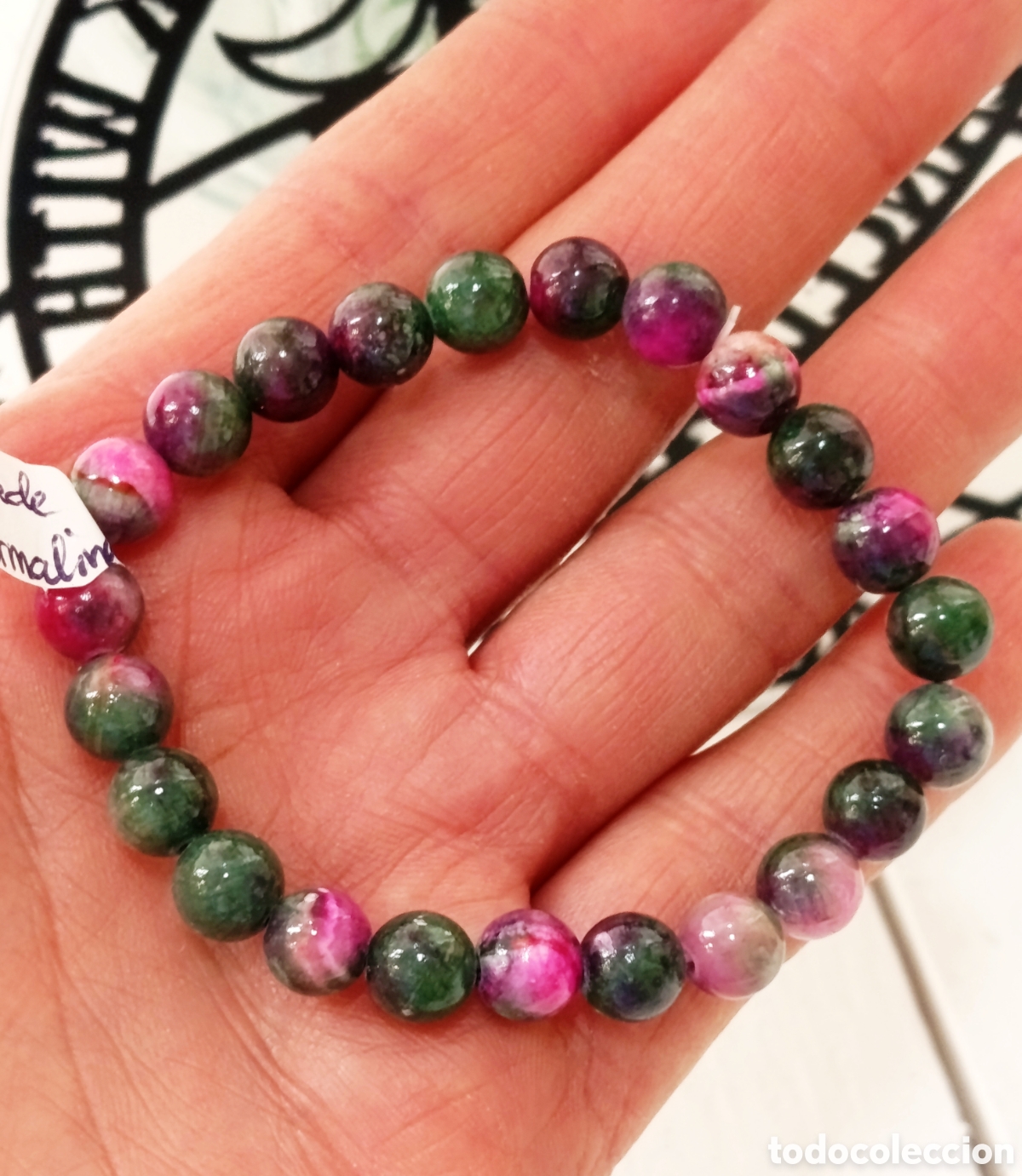 Joyeria: Pulsera de protecci&oacute;n de piedra rub&iacute; en zoicita preparada energ&eacute;ticamente con palo santo, nueva