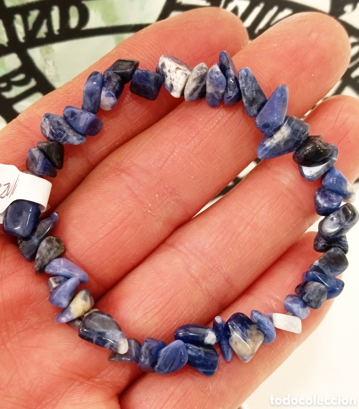 Joyeria: Pulsera de protecci&oacute;n de piedra sodalita preparada energ&eacute;ticamente con palo santo, nueva