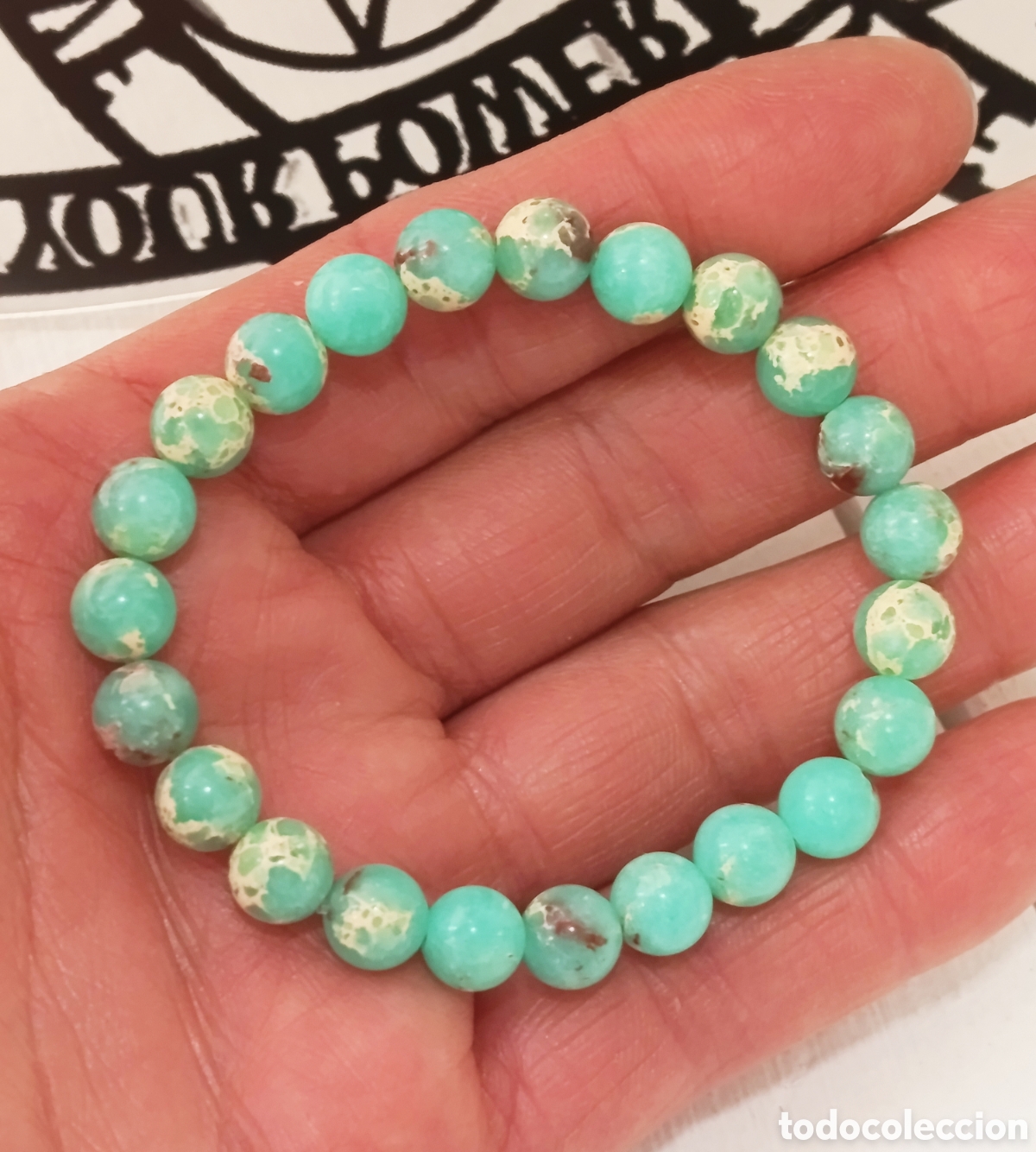 Joyeria: Pulsera de protecci&oacute;n de piedra jaspe imperial preparado energ&eacute;ticamente con palo santo, nueva