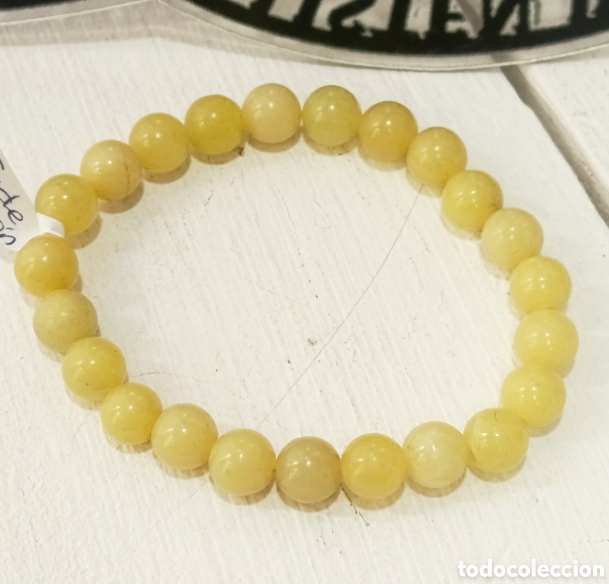 Joyeria: Pulsera de protecci&oacute;n de piedra Jade lim&oacute;n preparada energ&eacute;ticamente con palo santo, nueva