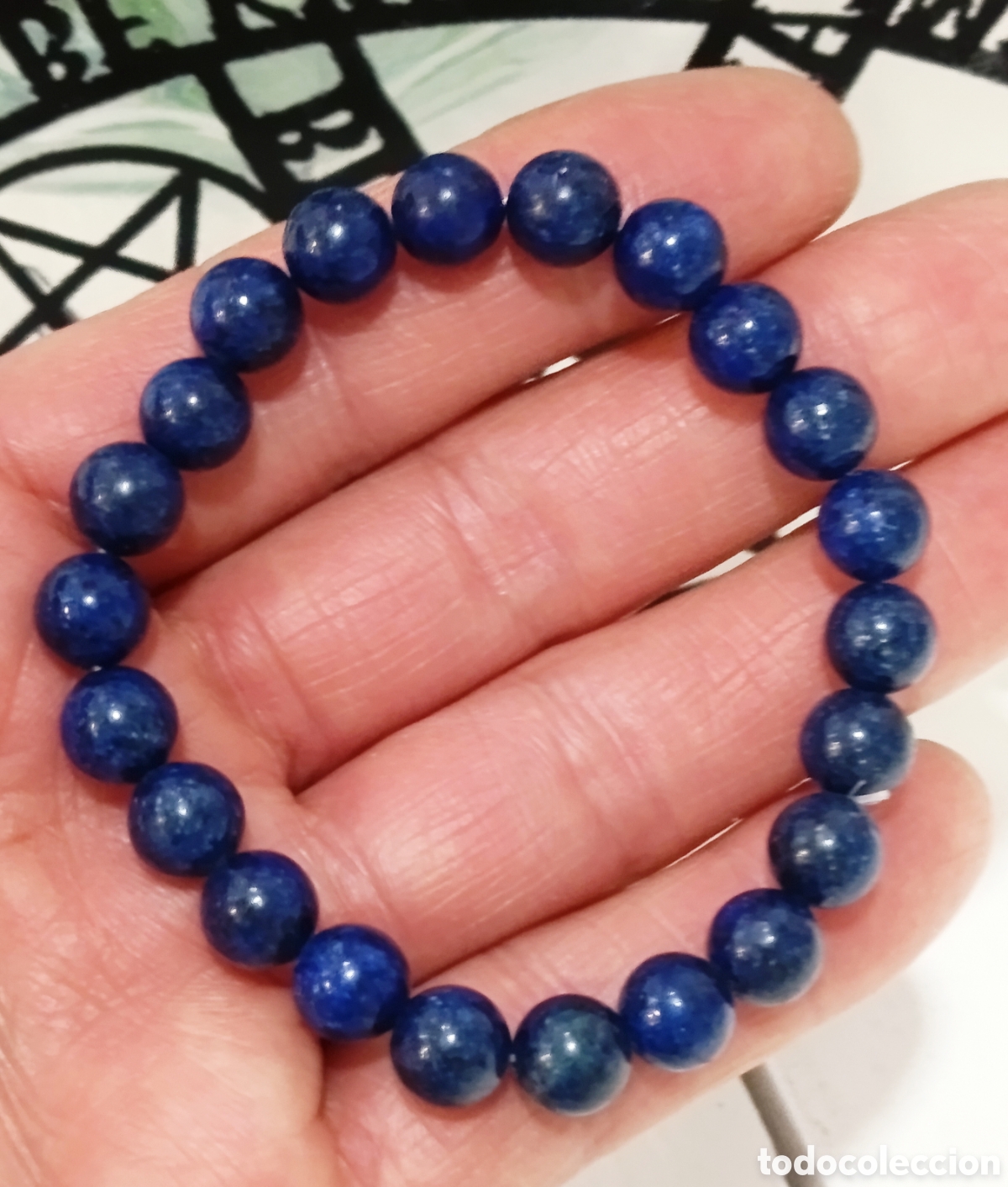 Joyeria: Pulsera de protecci&oacute;n de piedra lapisl&aacute;zuli preparada energ&eacute;ticamente con palo santo, nueva