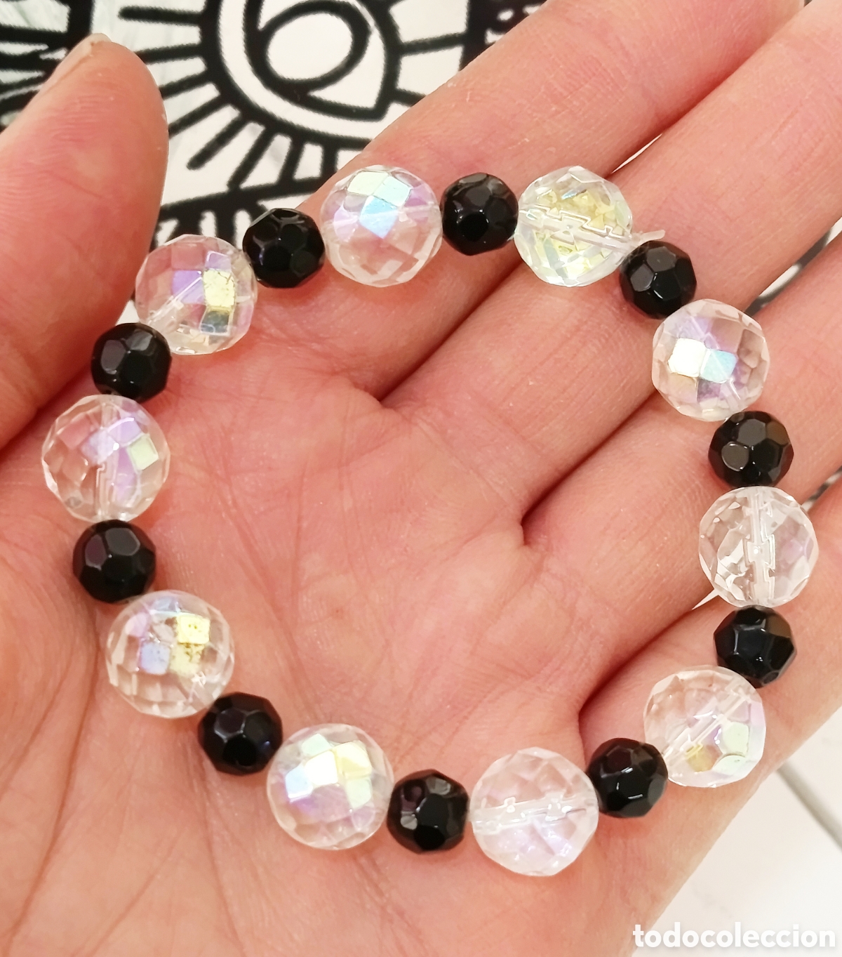 Joyeria: Pulsera de protecci&oacute;n de cuarzo cristal de roca y onix, nueva