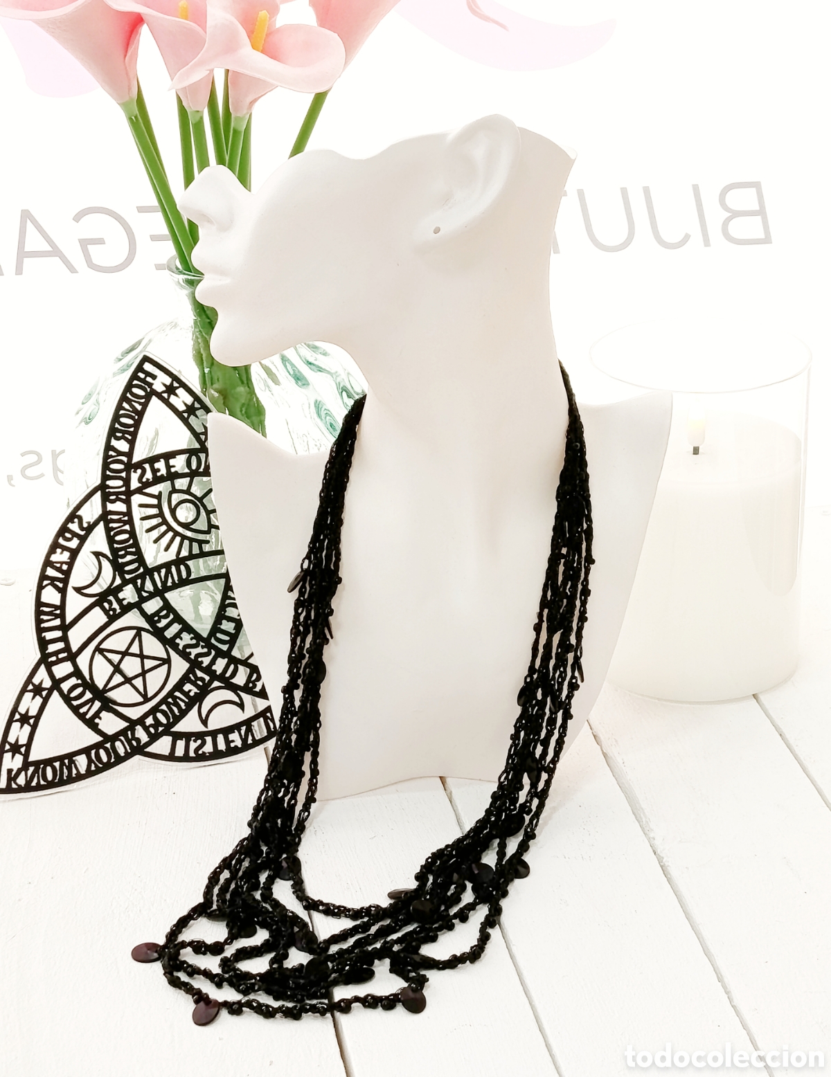 Gioielleria: Collar bohemio color negro, a&ntilde;o 2000, nuevo