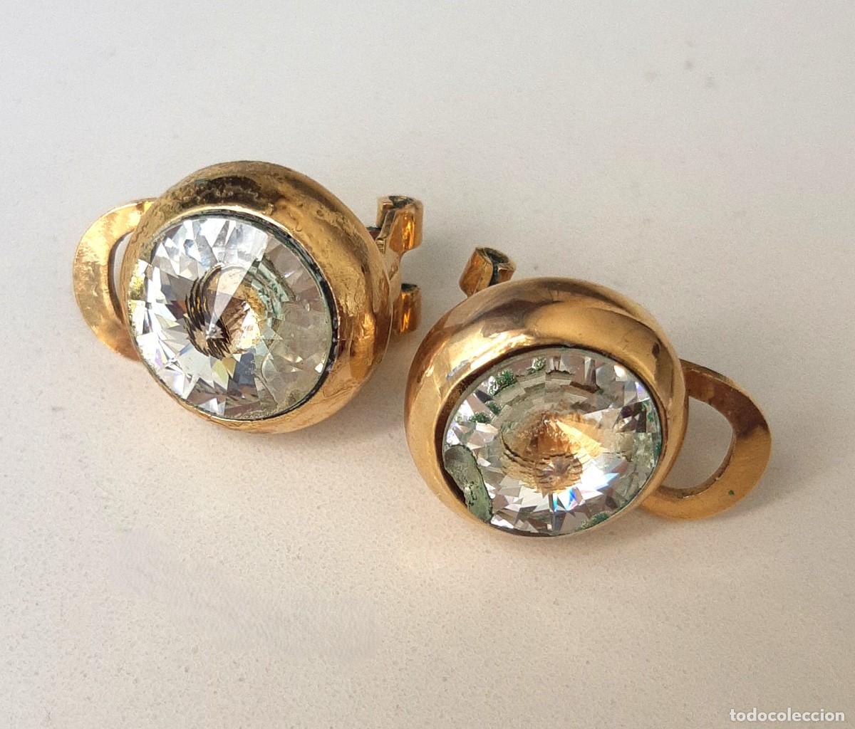 Joyeria: PRECIOSOS PENDIENTES CHAPADOS ORO 24 S&Iacute;MIL GRAN CIRCONITA CON MARCAS LA FIRMA 'OR-PLA', CIERRE OMEGA