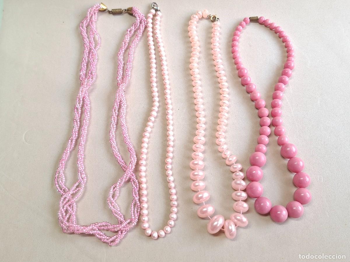 Joyeria: CONJUNTO DE JOYAS VINTAGE DE CUENTAS ROSAS - Foto 2