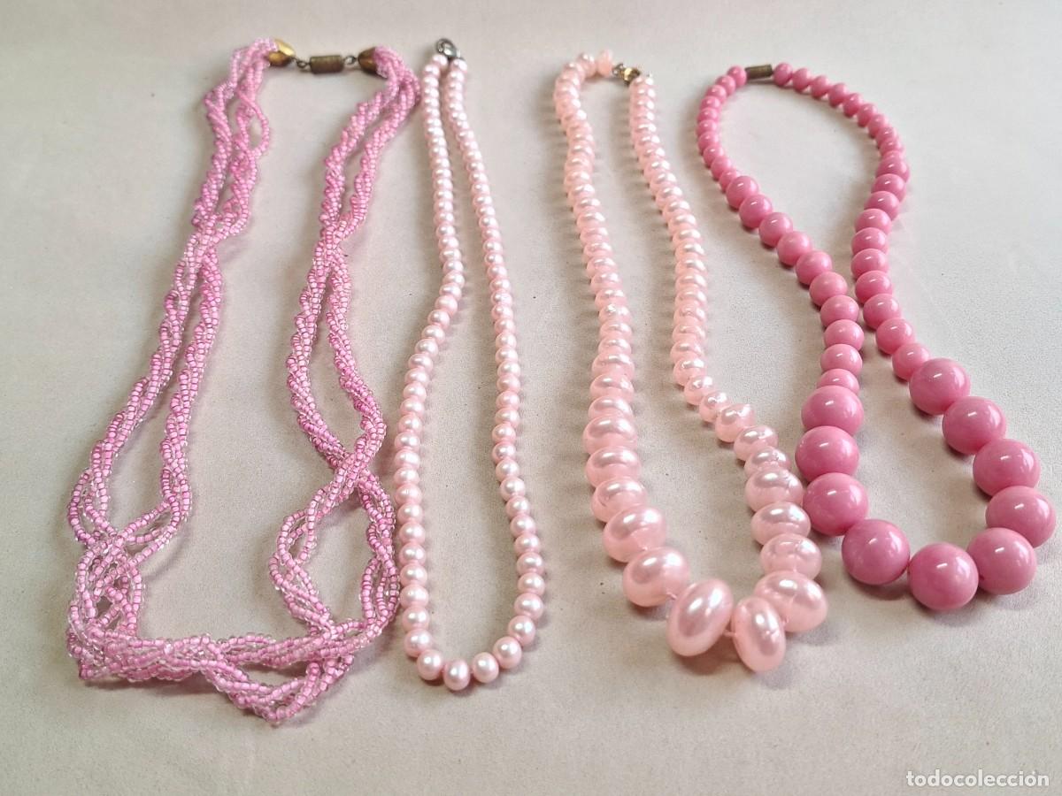 Joyeria: CONJUNTO DE JOYAS VINTAGE DE CUENTAS ROSAS - Foto 3
