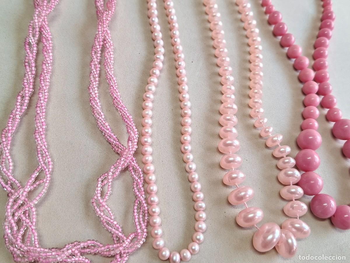 Joyeria: CONJUNTO DE JOYAS VINTAGE DE CUENTAS ROSAS - Foto 4