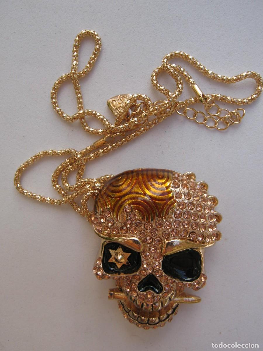 Joyeria: Betsey Johnson Broche collar cadena / Pin Calavera