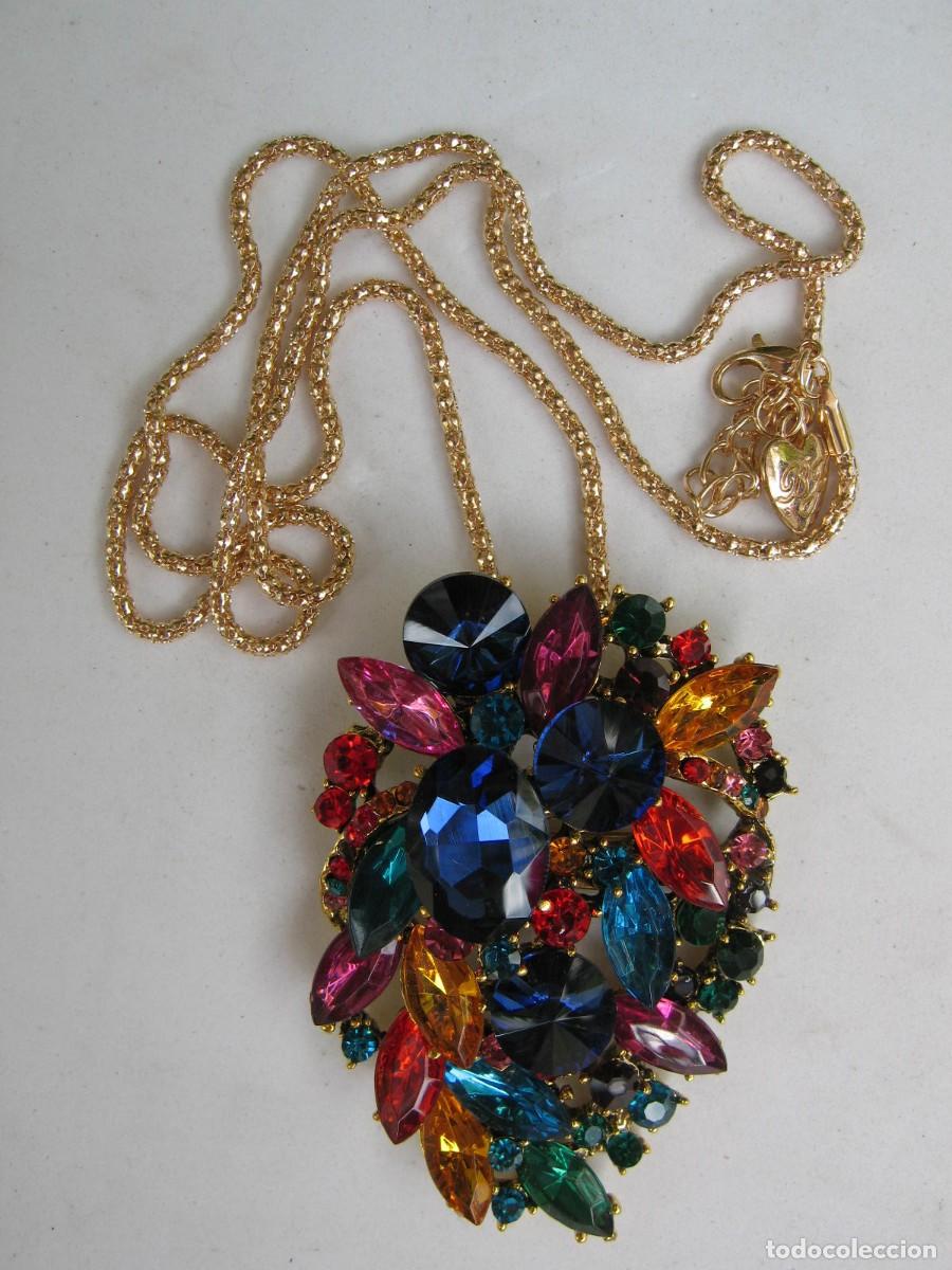 Joyeria: Betsey Johnson Broche Colgante Collar / Pin Ramo Cristal Imitacion Diamantes