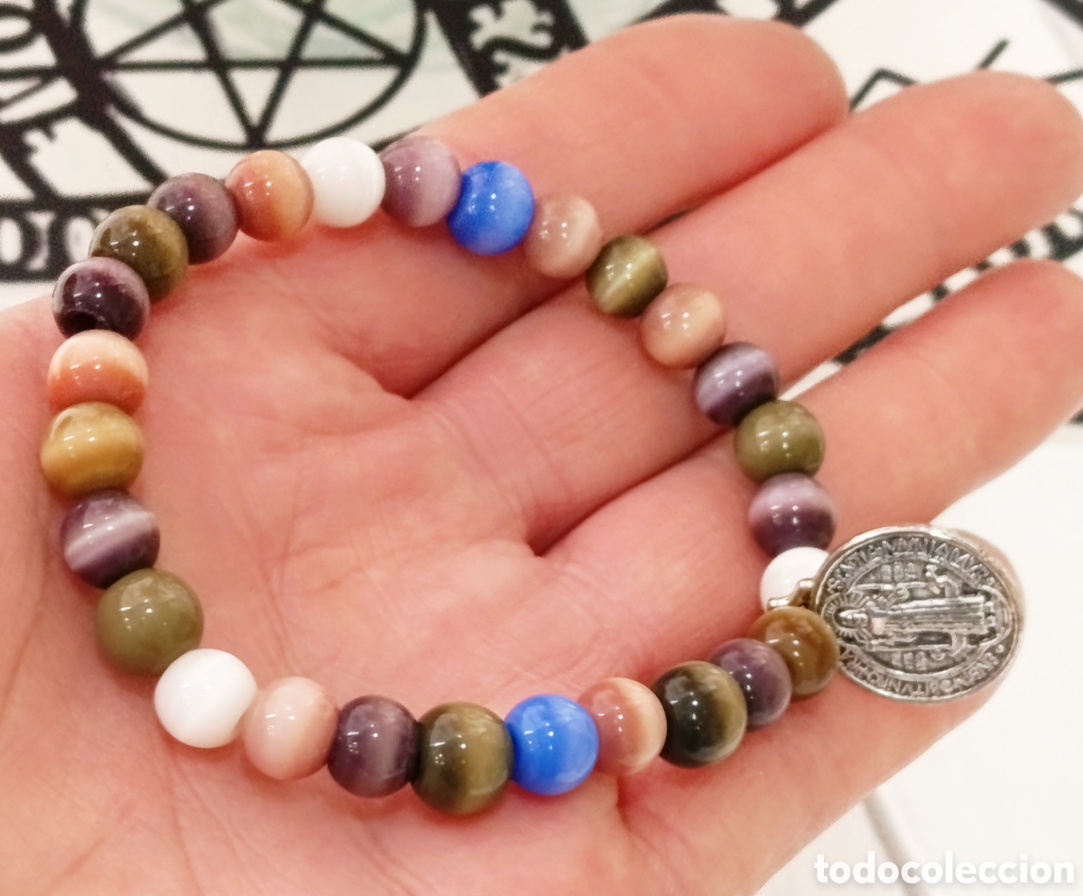 Joyeria: Pulsera de protecci&oacute;n de San Benito preparada energ&eacute;ticamente con palo santo, nueva