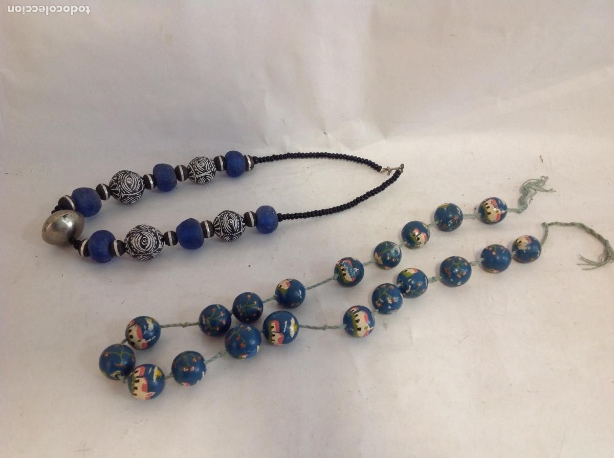 Joyeria: Dos collares de cuentas de cristal y madera - Foto 1