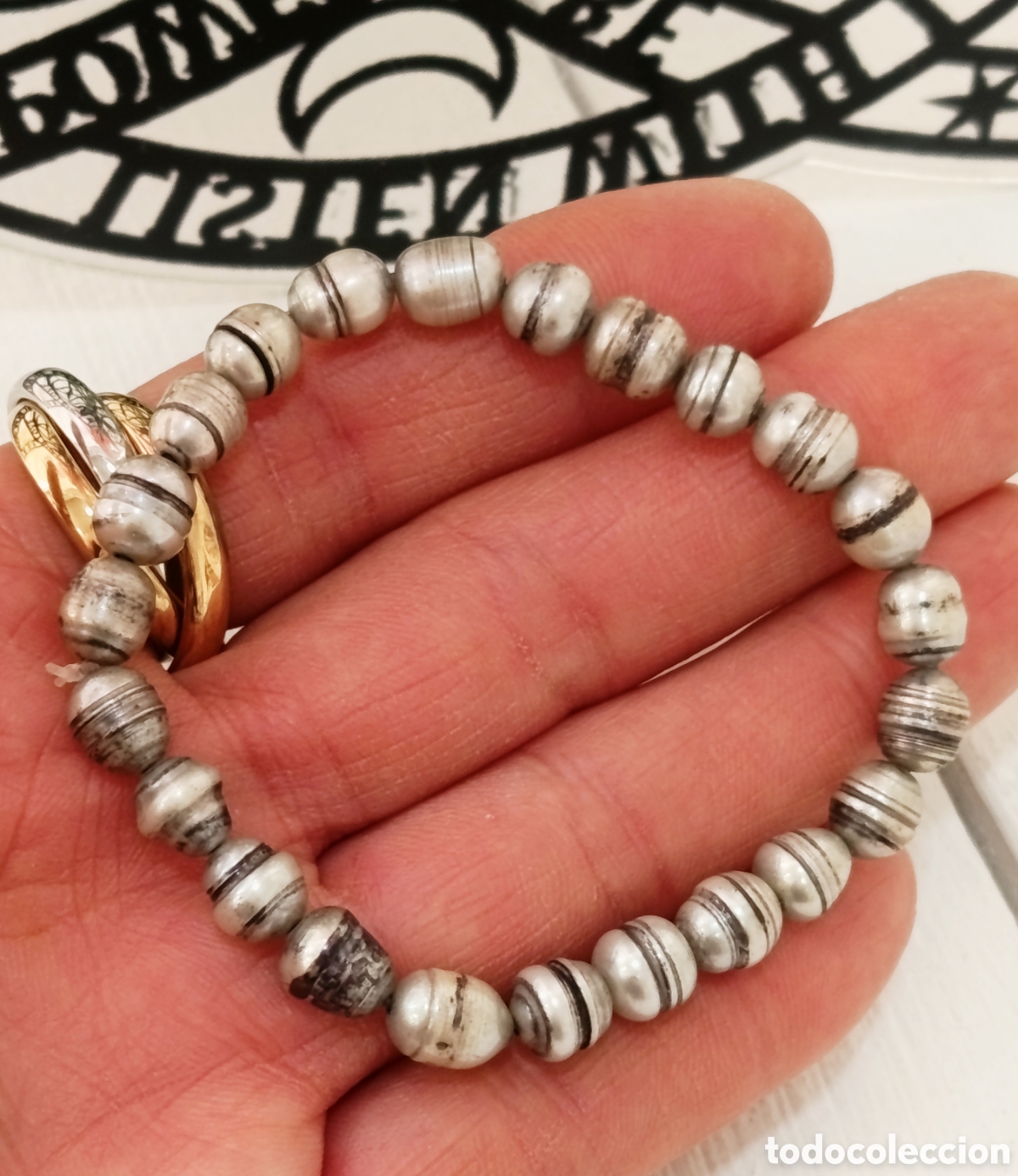 Joyeria: Pulsera de perlas naturales preparada energ&eacute;ticamente con palo santo, nueva
