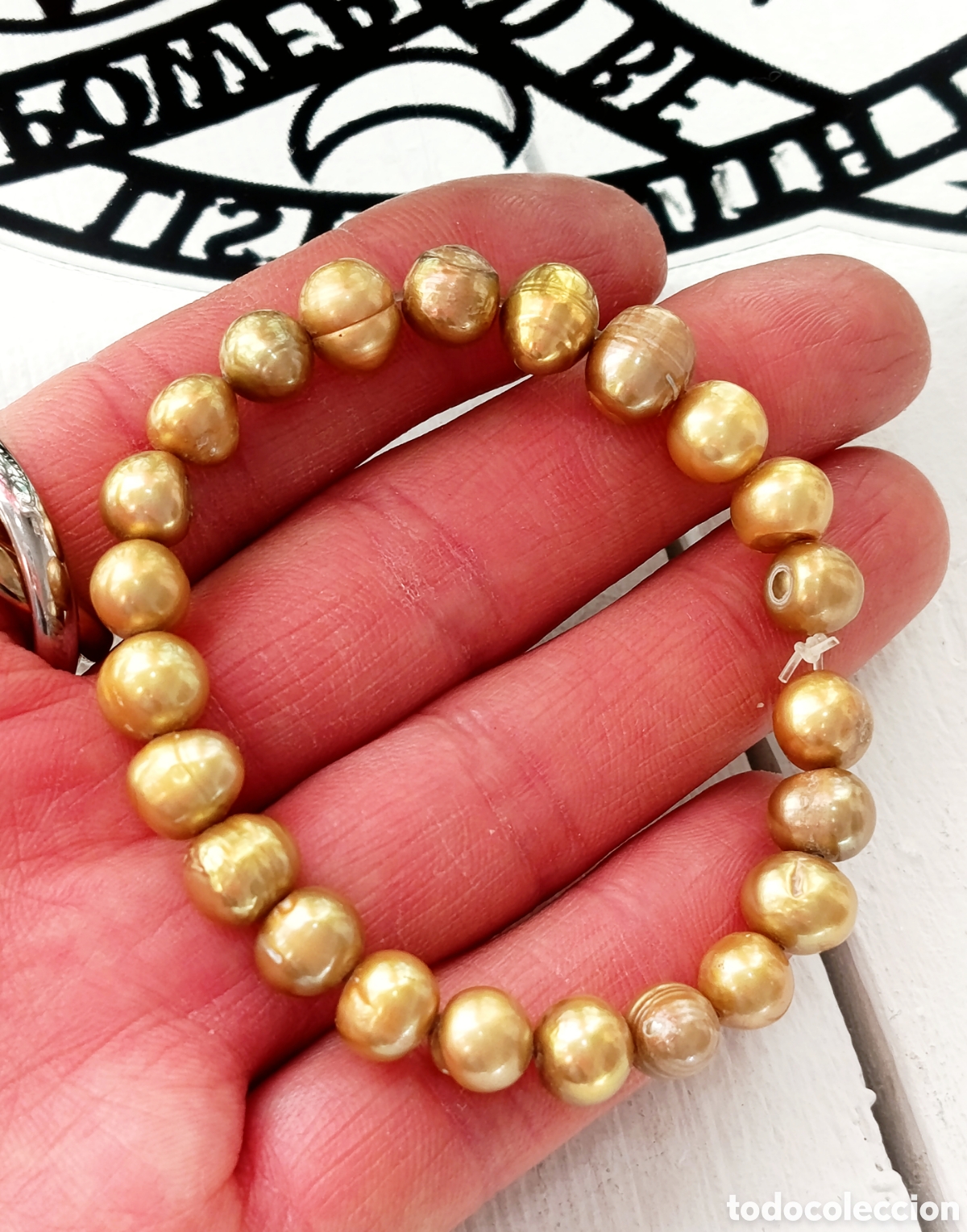 Joyeria: Pulsera de perlas naturales preparada energ&eacute;ticamente con palo santo,nueva