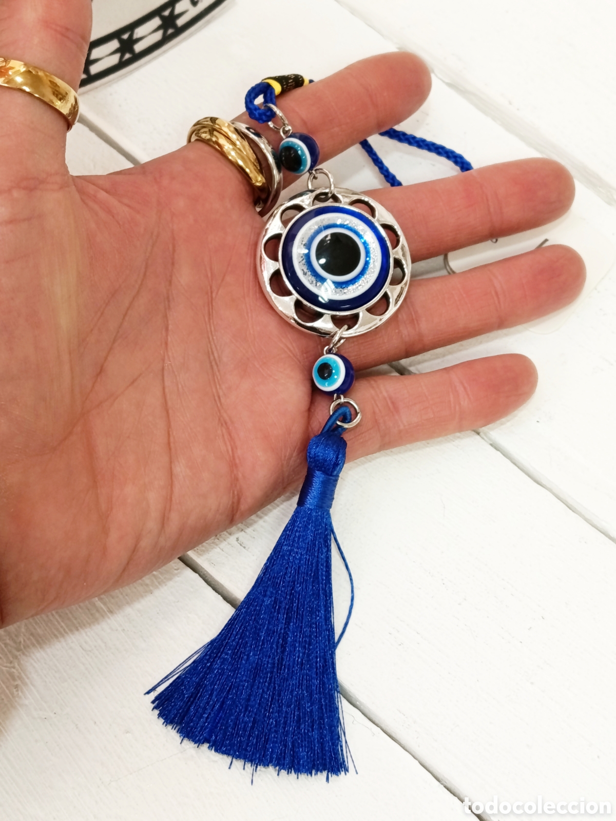 Joyeria: Colgante de protecci&oacute;n Ojo Turco preparado energ&eacute;ticamente con palo santo para casa, negocio, coche