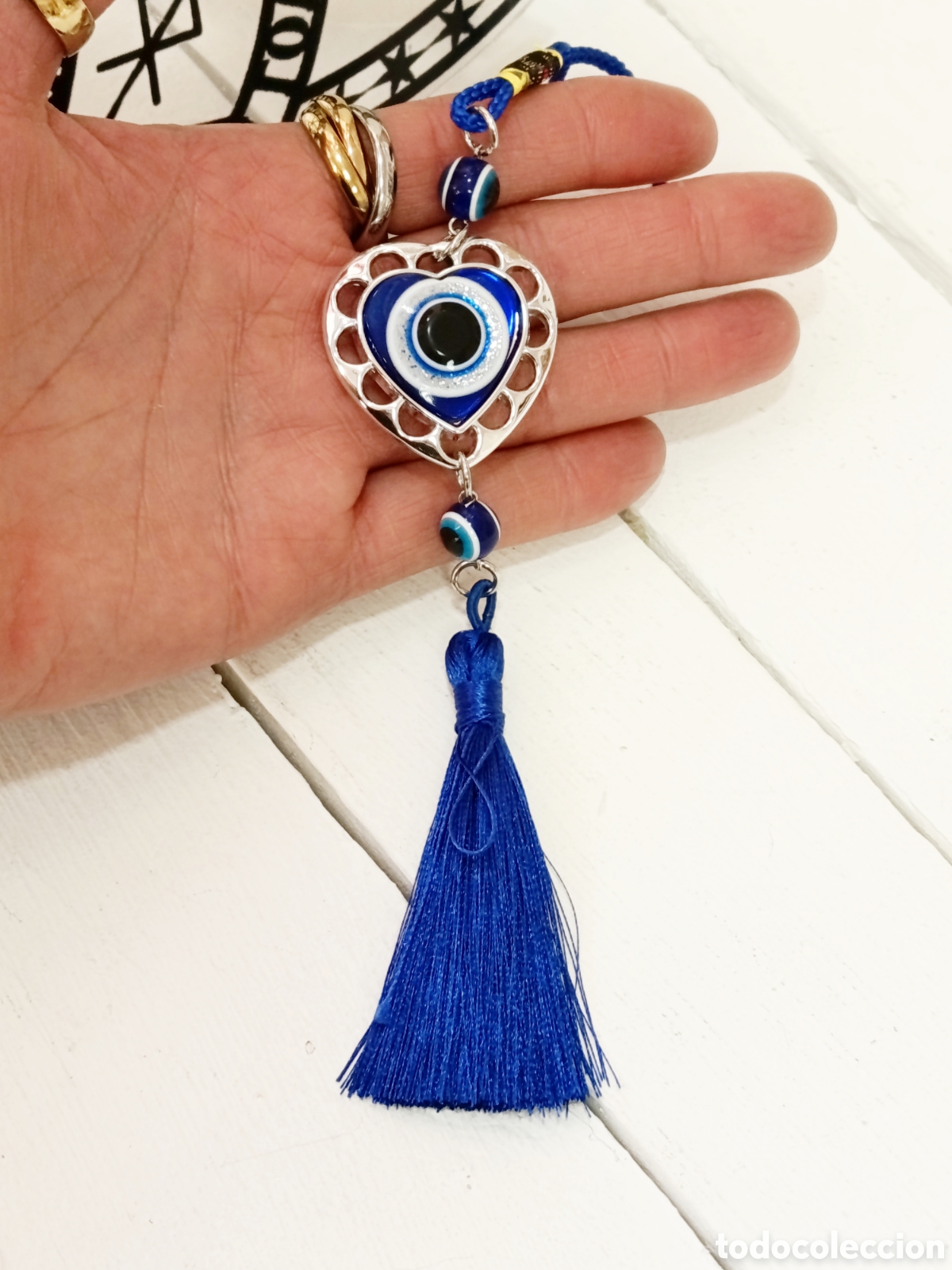 Joyeria: Colgante de protecci&oacute;n Ojo Turco preparado energ&eacute;ticamente con palo santo, para casa, coche, negocio