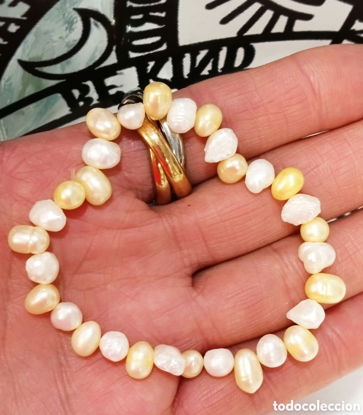 Joyeria: Pulsera de perlas naturales preparada energ&eacute;ticamente con palo santo, nueva