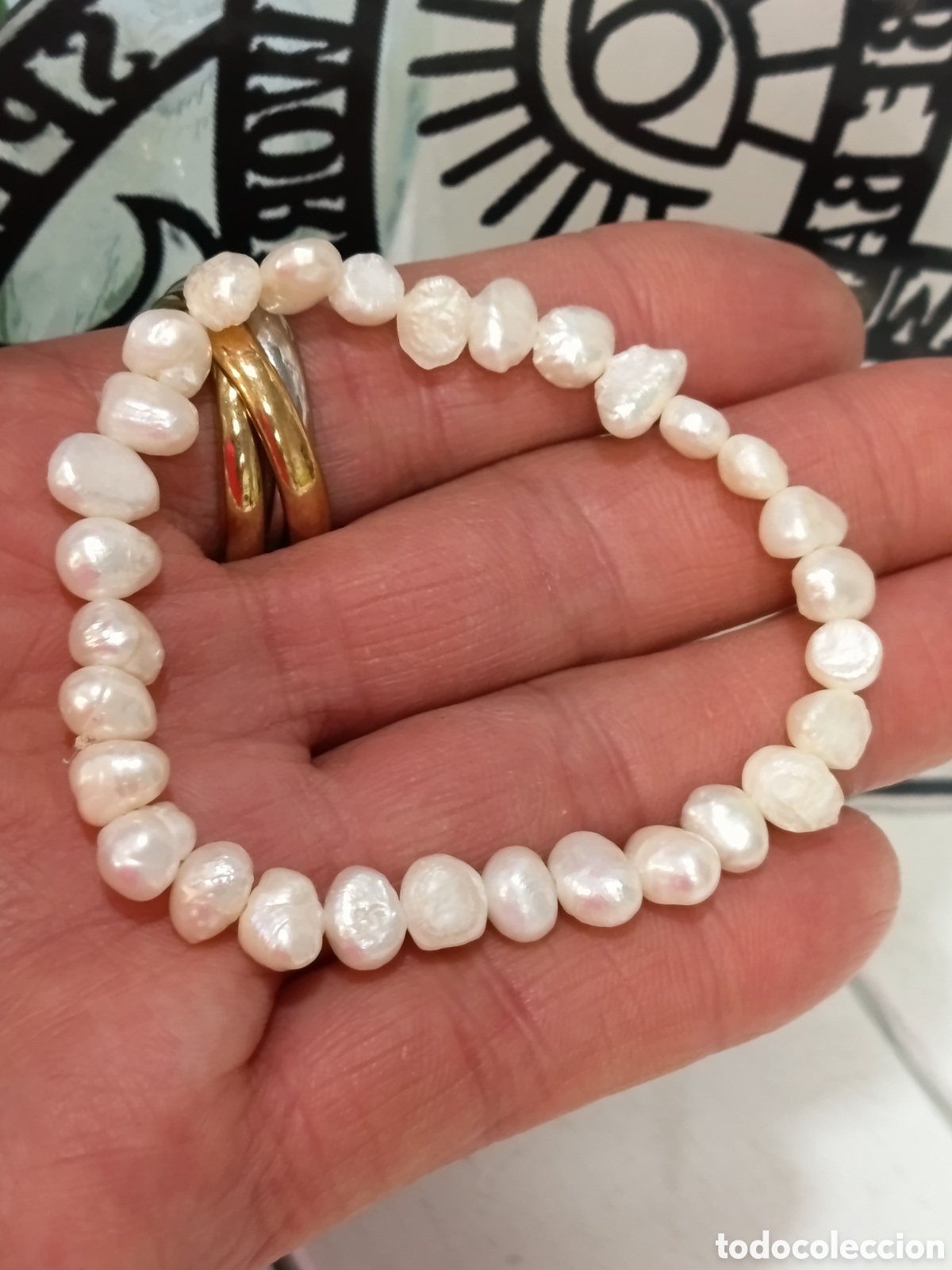 Joyeria: Pulsera de perlas naturales preparada energ&eacute;ticamente con palo santo, nueva