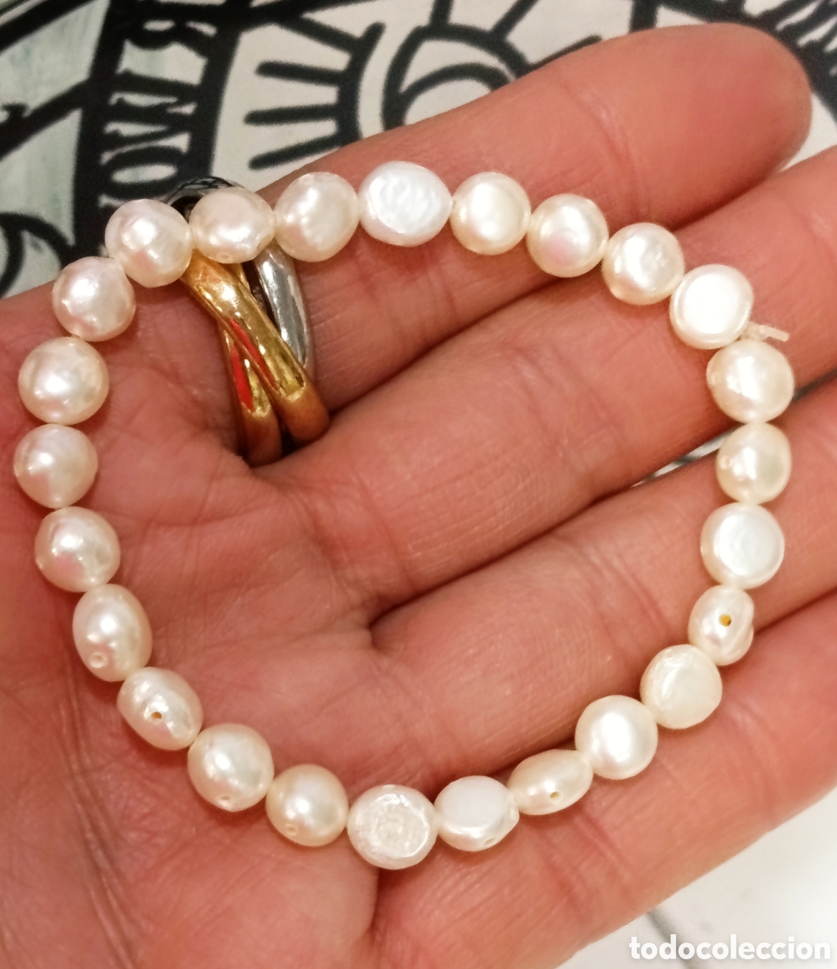 Joyeria: Pulsera de perlas naturales preparada energ&eacute;ticamente con palo santo, nueva
