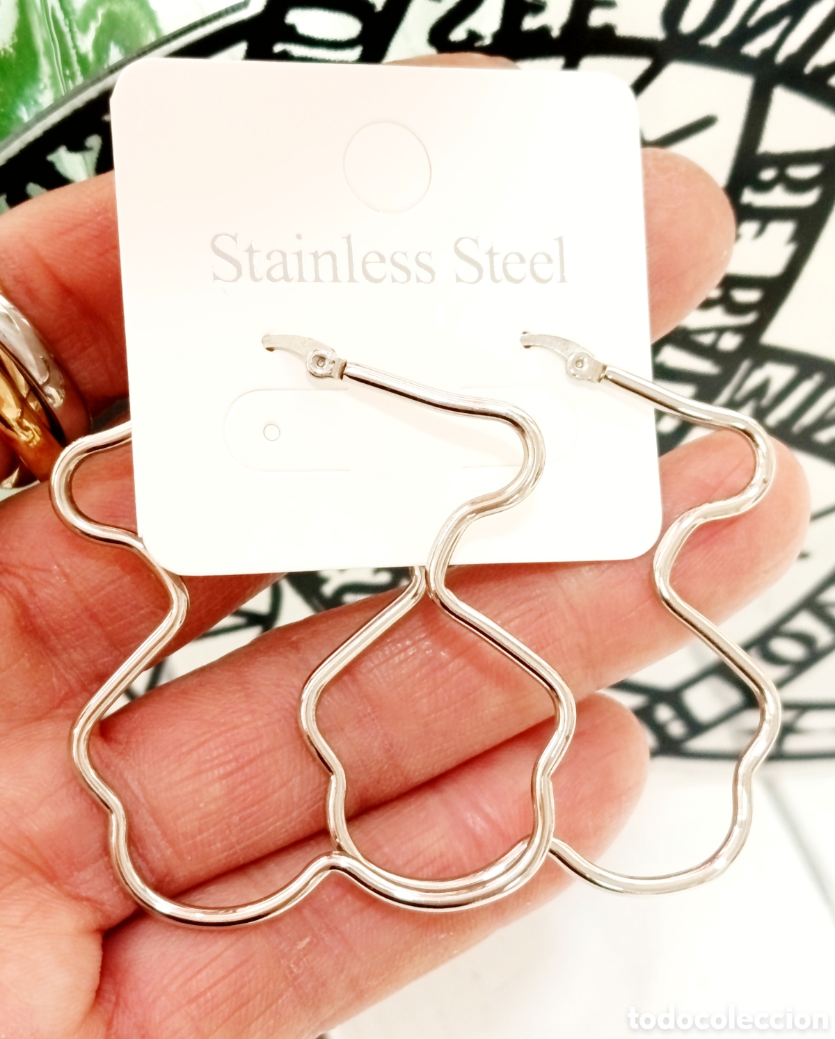 Joyeria: Pendientes largos de acero, nuevos