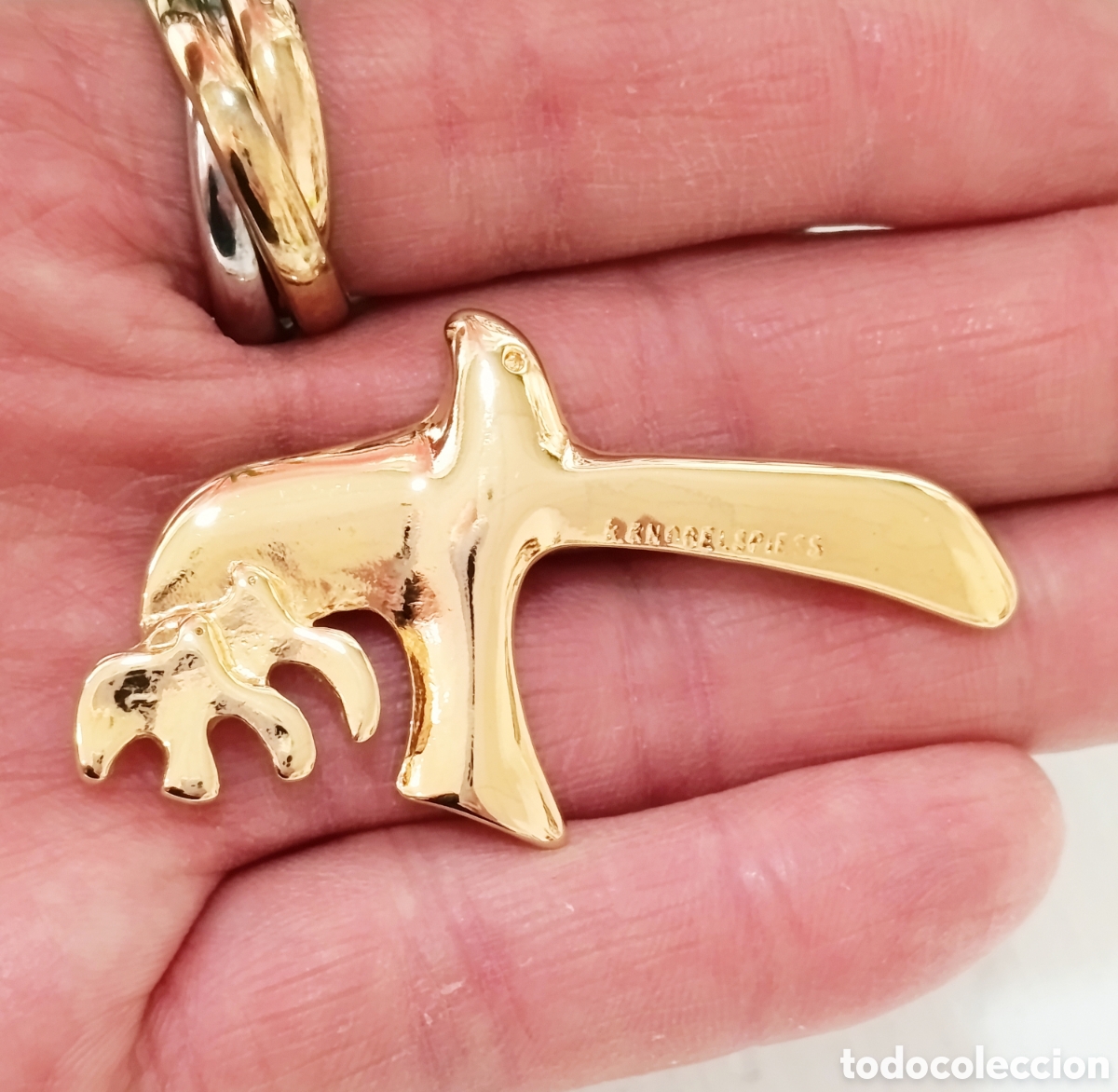 Joyeria: Broche vintage aves color oro, a&ntilde;os 90's, nuevo