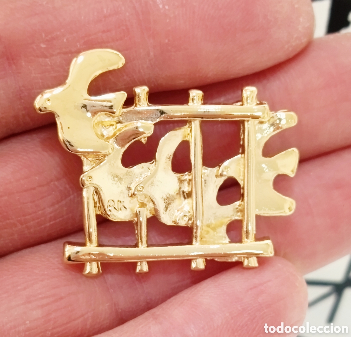 Joyeria: Broche vintage aves color oro, a&ntilde;os 90's, nuevo