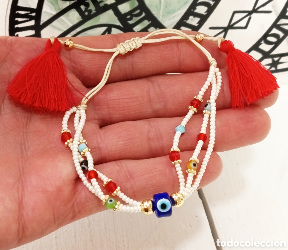 Joyeria: Pulsera de protecci&oacute;n Ojo Turco preparada energ&eacute;ticamente con palo santo, nueva