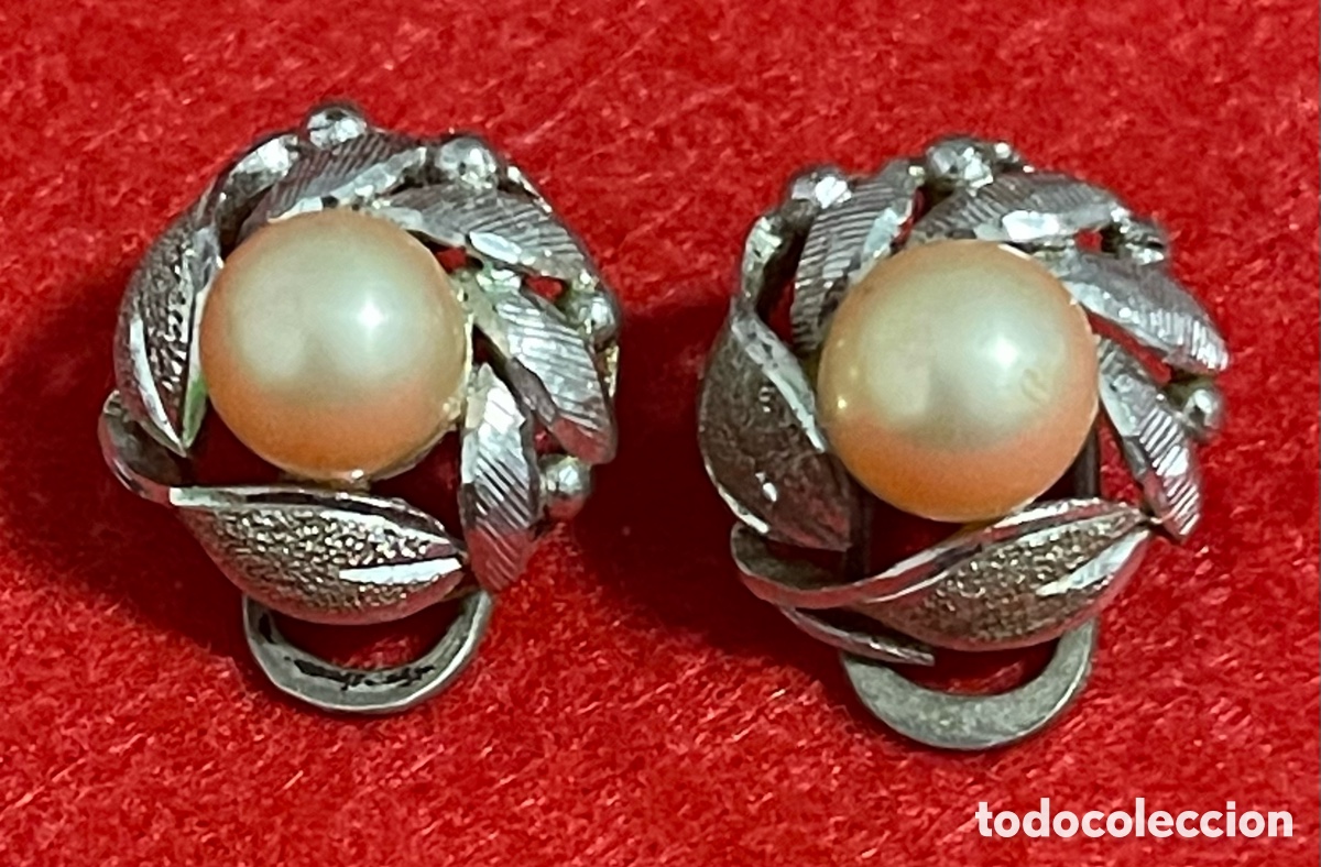 Joyeria: Hermosa Pareja De, pendientes de mediados de siglo XX.