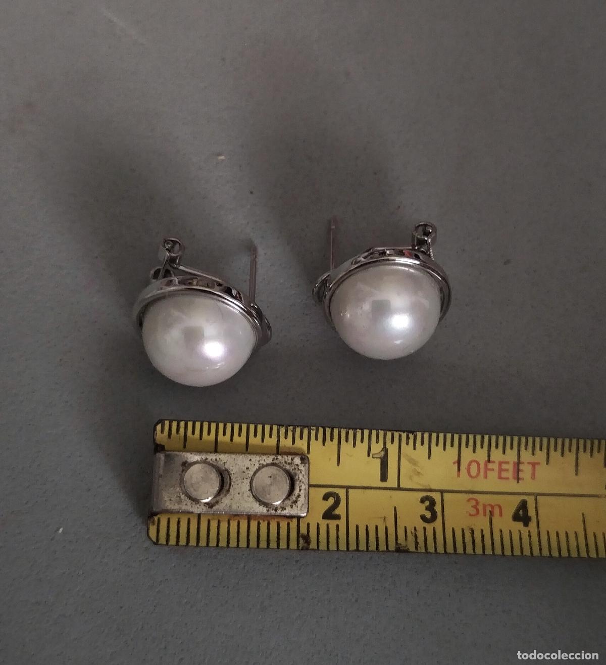 Joyeria: Pendientes plateados con perlas - Foto 3