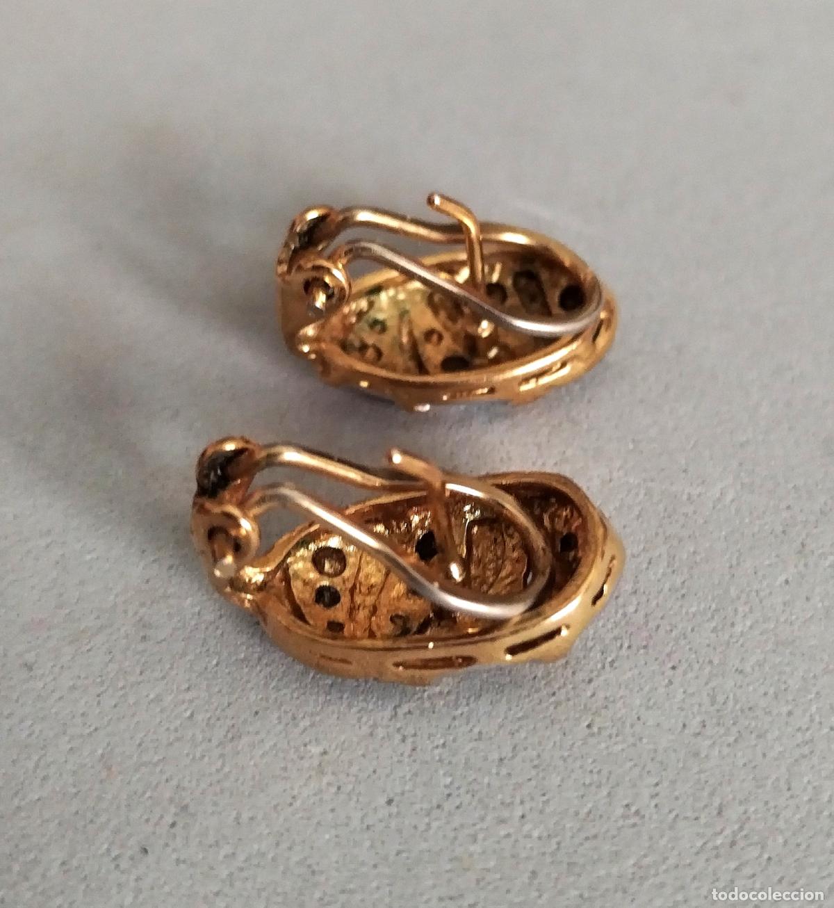 Joyeria: Pendientes dorados, cierre de omega. - Foto 3